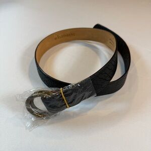 W. KLEINBERG Custom Black Bison Belt O-ring Buckles Size 33 Brand New MSRP $220